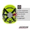 Jackson Safety Climbing Inspired Hard Hat, ABS, 6 Point Rapid Dial, Hi-Viz Green 20926 - alternate 2