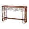 Bali & Pari Tahlia Marbled Tortoise Natural Rattan Console Table - Handcrafted Wicker Accent Table with Style 268-14747-ZORO - alternate 1