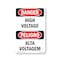 Signmission Safety Sign, OSHA Danger, 10" Height, Aluminum, High Voltage Bilingual, VPR-1327 OS-DS-A-710-VPR-1327 - alternate 1