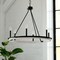Vaxcel Russel 6 Light Matte Black and Weathered Gray Farmhouse Candle Wheel Chandelier H0274 - alternate 3