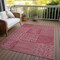 Homeroots 9' X 12' Red And Ivory Geometric Washable Indoor Outdoor Area Rug 600742 - alternate 2