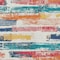 Homeroots 5' X 8' Ivory Teal Blue Orange And Red Striped Washable Indoor Outdoor Area Rug 616653 - alternate 3