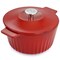 Martha Stewart Eastholm Enameled Cast Iron 3 Quart  Embossed Stripe Dutch Oven with Lid in Red 83048.02 - alternate 2