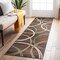 World Rug Gallery Modern Wavy Circles Design Runner Rug 2 ft 7 in x 6 ft Brown 377BROWN27X6 - alternate 1
