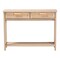 Baxton Studio Sebille Mid-Century Modern Light Brown Finished Wood 2-Drawer Console Table with Natural Rattan 207-12465 - alternate 2