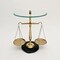 Homeroots 24" Clear and Gold Glass and Aluminum Libra Scales End Table 634156 - alternate 4