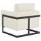 Leisuremod Lincoln Leather Accent Armchair with Black Frame, White LAB31W-L - alternate 4