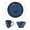 Elama Malibu Deep Ocean 16-Piece Stoneware Dinnerware Set in Dark Blue ELM-MALIBU-DEEP-OCEAN - alternate 3