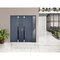 Vdomdoors Steel Double Doors Cynex 6777 Grey Sidelight Exterior Window Stainless Inserts Single Modern Painte CYNEX6777DEXD-GRE-LH-O-W72+12 x H80 - alternate 2