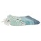 Homeroots 50" X 60" Aqua Blue Teal And Ivory Recycled PET Woven Stripe Throw Blanket with Tassels 519095 - alternate 1