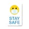 Signmission Public Safety Sign, Stay Safe Smiley Face W/ Mask, 14in X 10in Aluminum Sign, OS-NS-A-1014-25348 OS-NS-A-1014-25348 - alternate 1
