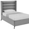 Homeroots Light Gray Velvet Upholstered Full Bed Frame 544929 - alternate 2