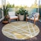 Homeroots 8' Gold And Ivory Round Geometric Washable Indoor Outdoor Area Rug 600452 - alternate 3