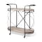 Homeroots 15in Black Solid Wood and Steel Round Rolling Kitchen Cart With Storage 376019 - alternate 1