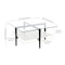 Homeroots 32" White And Black Glass And Steel Square Coffee Table With Shelf 521988 - alternate 3
