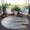 Homeroots 8' Black Gray And Ivory Round Abstract Washable Indoor Outdoor Area Rug 601178 - alternate 3