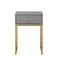 Homeroots 24" Gold and Gray End Table with Drawer 543906 - alternate 2