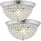 Jonathan Y Malia 12" 1-Light Traditional Transitional Iron LED Flush Mount, Chrome/Clear, 2PK JYL9901A-SET2 - alternate 1