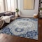 Homeroots 10' X 14' Navy Blue Ivory And Gray Oriental Washable Indoor Outdoor Area Rug 596643 - alternate 4
