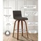 Armen Living Vienna 26" Swivel Counter Stool in Walnut Wood Finish with Gray Faux Leather LCVIBAGRWA26 - alternate 4