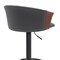Armen Living Lydia Adjustable Walnut Wood Bar Stool in Gray Faux Leather with Black Metal LCLYBAWAGRY - alternate 3