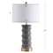 Jonathan Y Taipei 28" Ceramic LED Table Lamp, Dark Grey/Gold JYL3052A - alternate 2