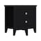 Homeroots 24" Black Wood Two Drawer Nightstand 543673 - alternate 3