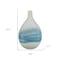Homeroots 16" White And Blue Swirl Art Glass Table Vase 574239 - alternate 4