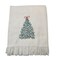 Homeroots 55" X 70" Cream Cotton Blend Woven Christmas Tree Embroidered Throw Blanket with Fringe 713575 - alternate 2