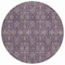 Homeroots 8' Purple Beige And Taupe Round Floral Washable Indoor Outdoor Area Rug 582304 - alternate 3