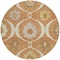 Homeroots 8' Orange Copper And Gray Round Medallion Washable Indoor Outdoor Area Rug 589640 - alternate 3