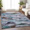 Homeroots 3' X 5' Blue Gray And Brown Abstract Washable Indoor Outdoor Area Rug 603119 - alternate 4
