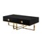 Homeroots 47" Black And Gold Stainless Steel Coffee Table With Two Drawers 543868 - alternate 1
