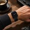 Elegani Vintage Oil Leather Band Compatible with Apple Watch 38mm, Black, Yellow Gold Buckle LOT2-BLK-YGD-38 - alternate 2