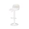Homeroots Set of Four White Heavy Duty Plastic and Metal Mid Back Adjustable Height Swivel Bar Chairs 565374 - alternate 2