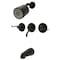 Kingston Brass Triple-Handle Tub and Shower Faucet, Matte Black KB8230NFL - alternate 1