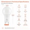 Euri Lighting A19 LED Bulb, 9W, 810 lm, 60W Eq., 4000K, GU24, CEC/JA8/Title 24, UL EA19-9W5040CG - alternate 2