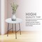 Leisuremod Round 19.7 in W, 19.3 in L, MDF/Stainless Steel, White RSBL-19W - alternate 4