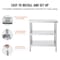 Vevor Stainless Steel Food Prep Table Commercial Kitchen Work Table 18"x36" SCGZT910*455T - alternate 4