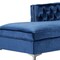 Homeroots Navy Blue Velvet Rectangular Sofa and Chaise Sectional And Toss Pillows 630403 - alternate 3