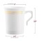 Smarty Had A Party 8 oz. White with Gold Edge Rim Round Plastic Coffee Mugs (120 Mugs), 120PK 6934-WHG-CASE - alternate 3
