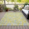 Homeroots 3' X 5' Yellow Denim Blue And Beige Abstract Washable Indoor Outdoor Area Rug 602605 - alternate 4