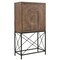 Homeroots 33in Brown Solid Wood Two Door Carved Wine Cabinet 489014 - alternate 1