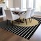 Homeroots 8' X 10' Black And Beige Striped Washable Indoor Outdoor Area Rug 597148 - alternate 2
