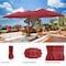 Pure Garden 15 ft Double Sun Patio Umbrella, Red, 12 Steel Ribs, 1.9 in Dia Steel Pole, Easy Crank Lift 50-LG1282 - alternate 3