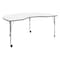 Flash Furniture Commercial Adjustable Height Kidney Activity Table with Locking Casters-White XU-A4872-KIDNY-WHT-T-A-CAS-GG - alternate 1