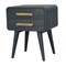 Homeroots 22" Black Solid Wood Two Drawer Nightstand 651871 - alternate 2