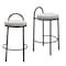 Homeroots Set of Two 26" Beige and Black Chenille and Steel Low Back Counter Height Bar Chairs, 2PK 555719 - alternate 1