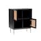Homeroots Black Wood and Wicker Accent Cabinet 400726 - alternate 2
