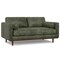 Homeroots 72" Moss Green Leather Sofa With Brown Legs 640966 - alternate 3